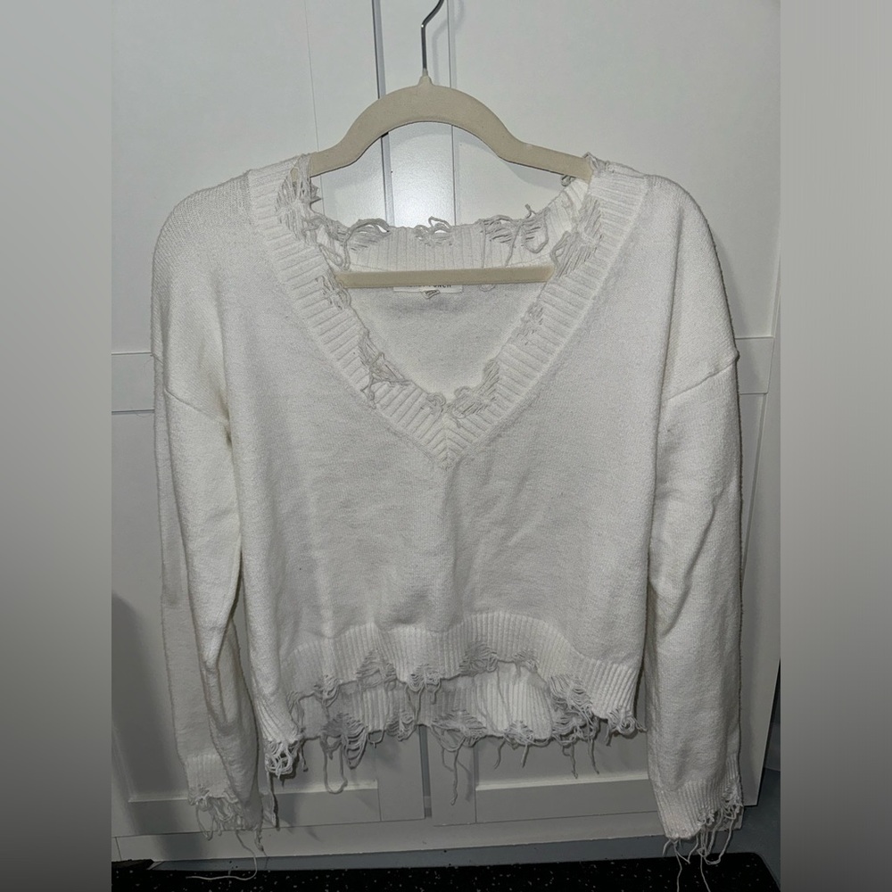 white sweater